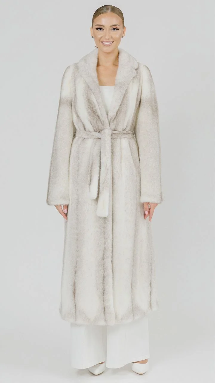 Шуба maxi прямого силуэта из меха норки Silver cross - фото №2